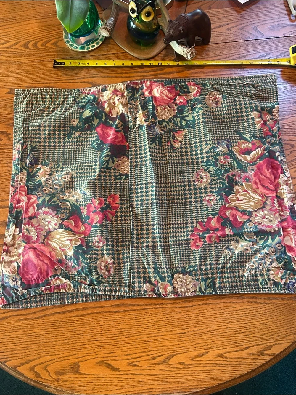 2 VTG Ralph Lauren Catherine Floral Houndstooth Plaid Standard Pillow Shams
